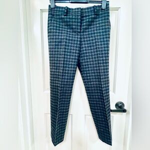 Theory Black and Gray Check Wool Slacks
